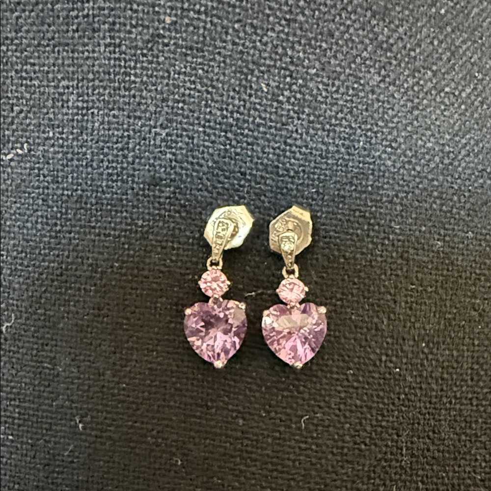 Amethyst and Sapphire Earrings in Silver